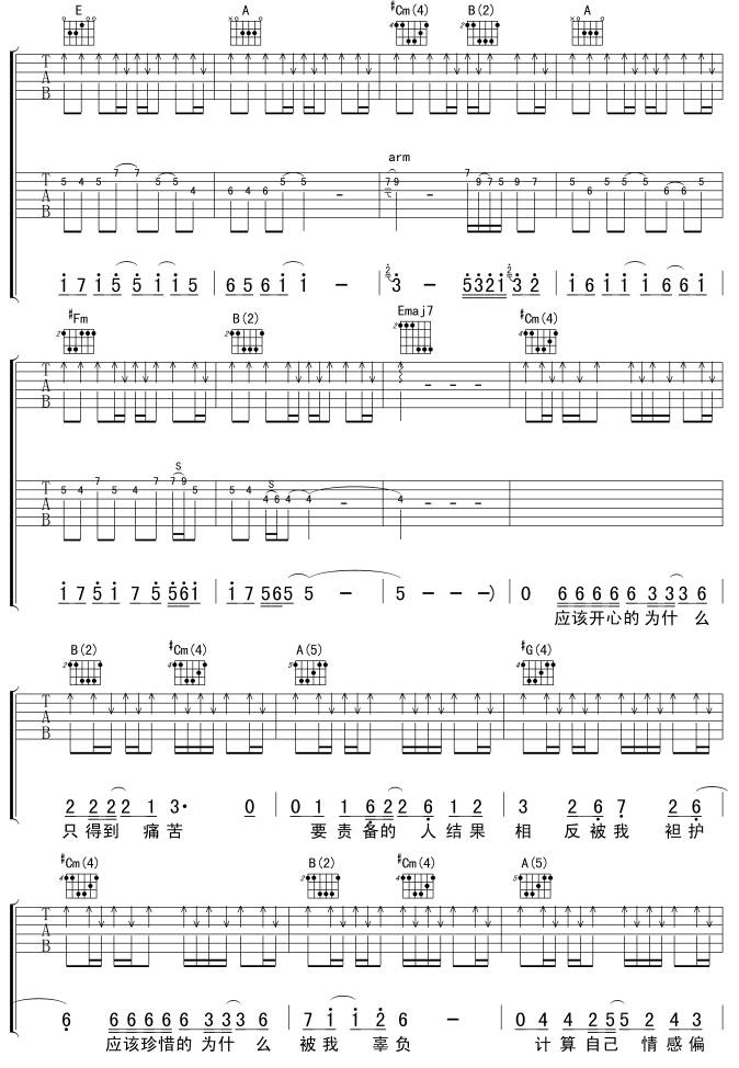 估计错误吉他谱 