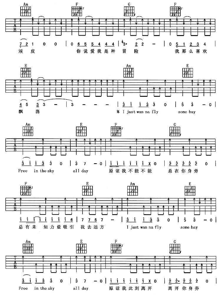 冒险小子吉他谱