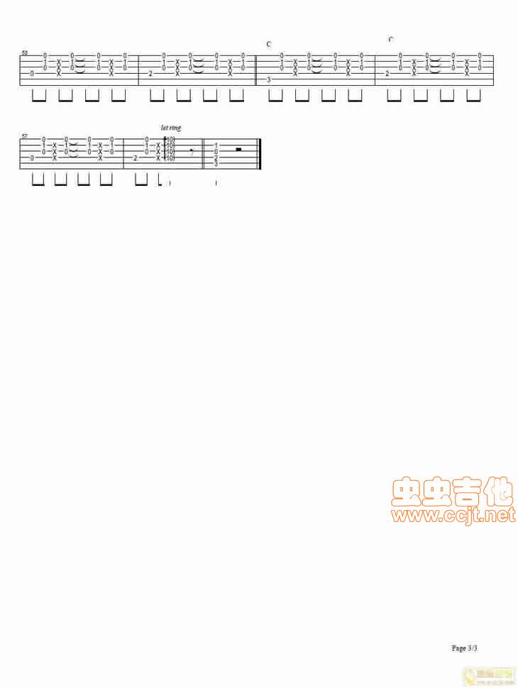 粉色信笺吉他谱 