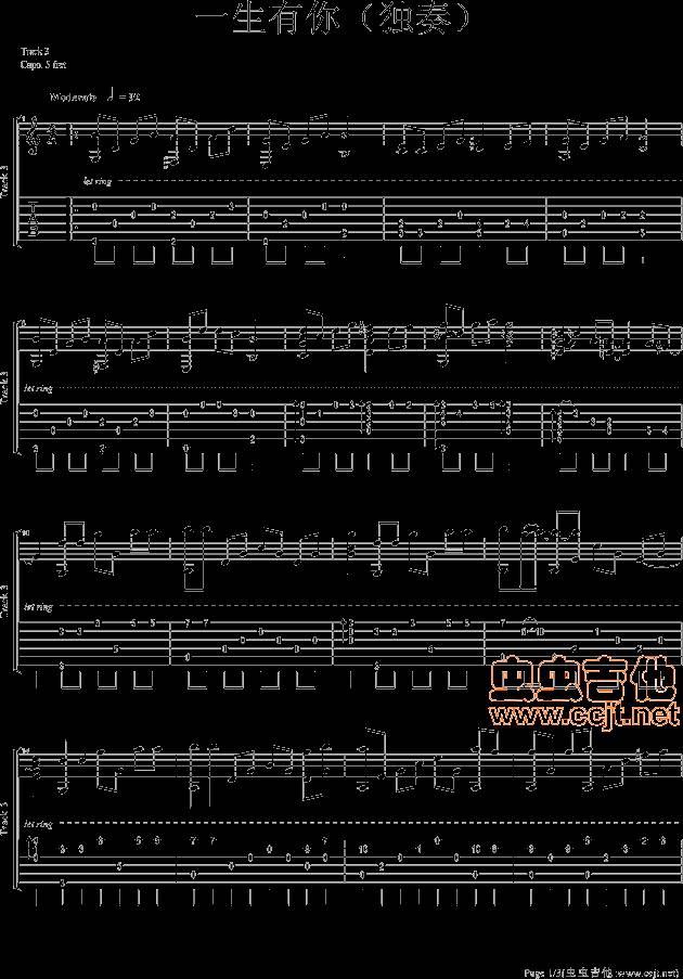 一生有你吉他谱