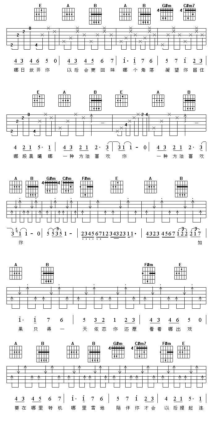 如果只得一星期吉他谱 