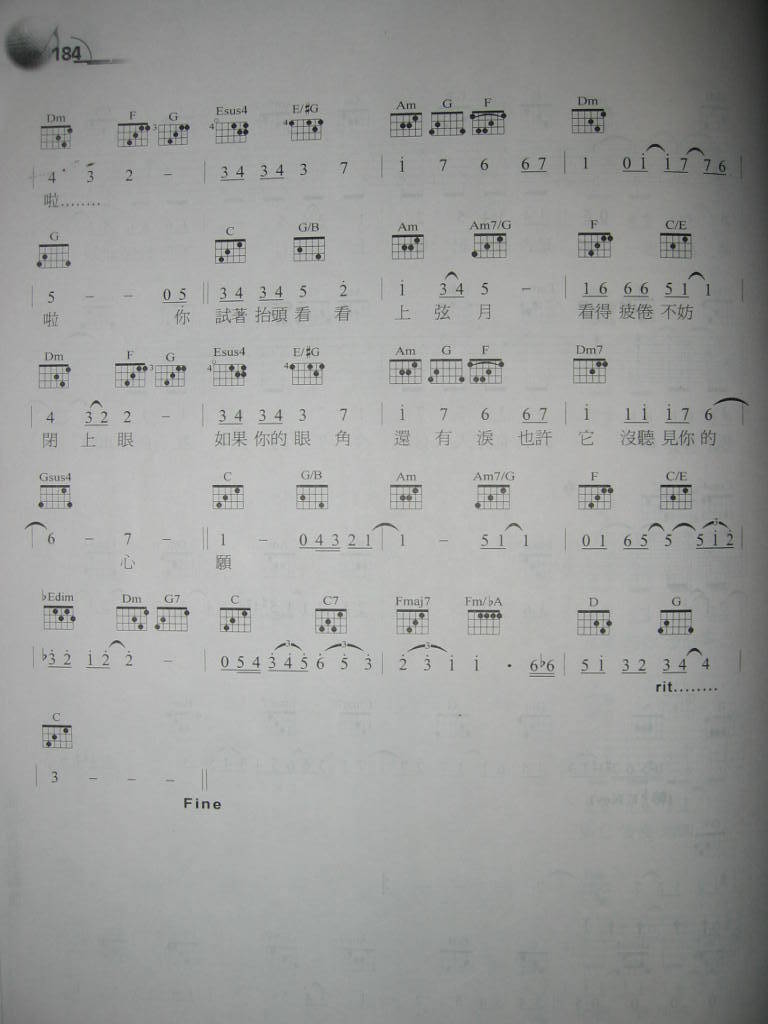 《上玄月》吉他谱 