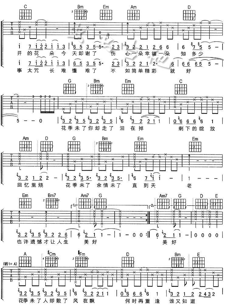 花季未了吉他谱