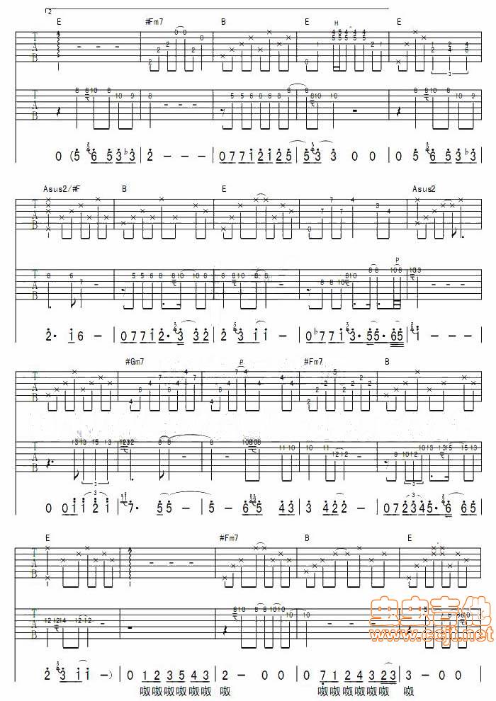 在每个想你的夜里吉他谱