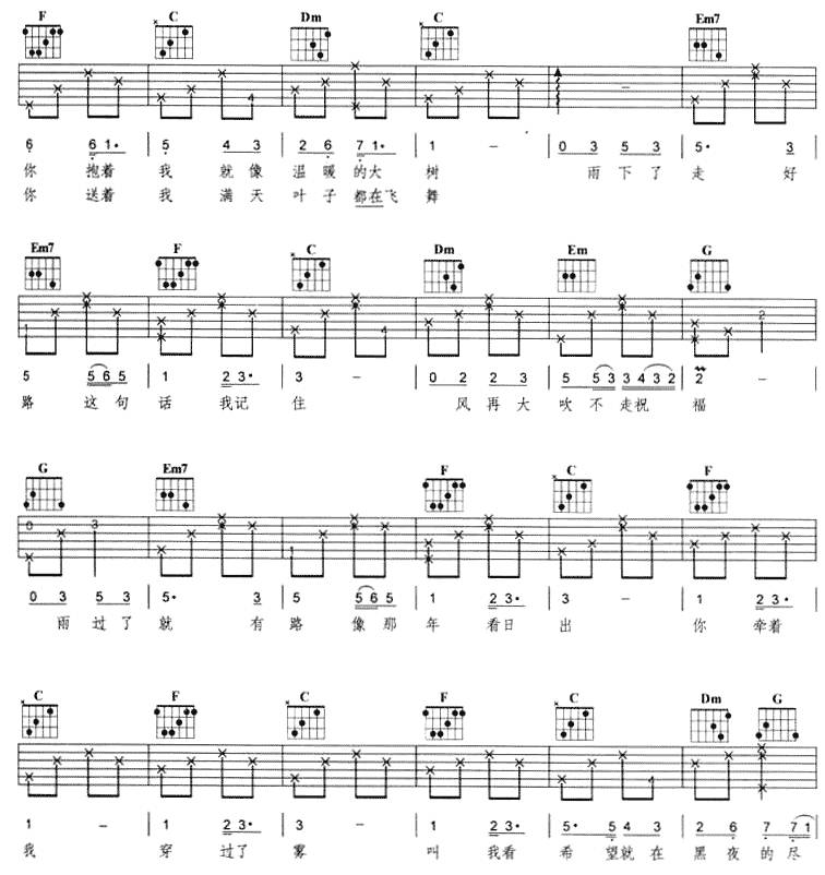 陪你看日出吉他谱