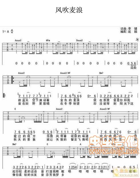 风吹麦浪吉他谱