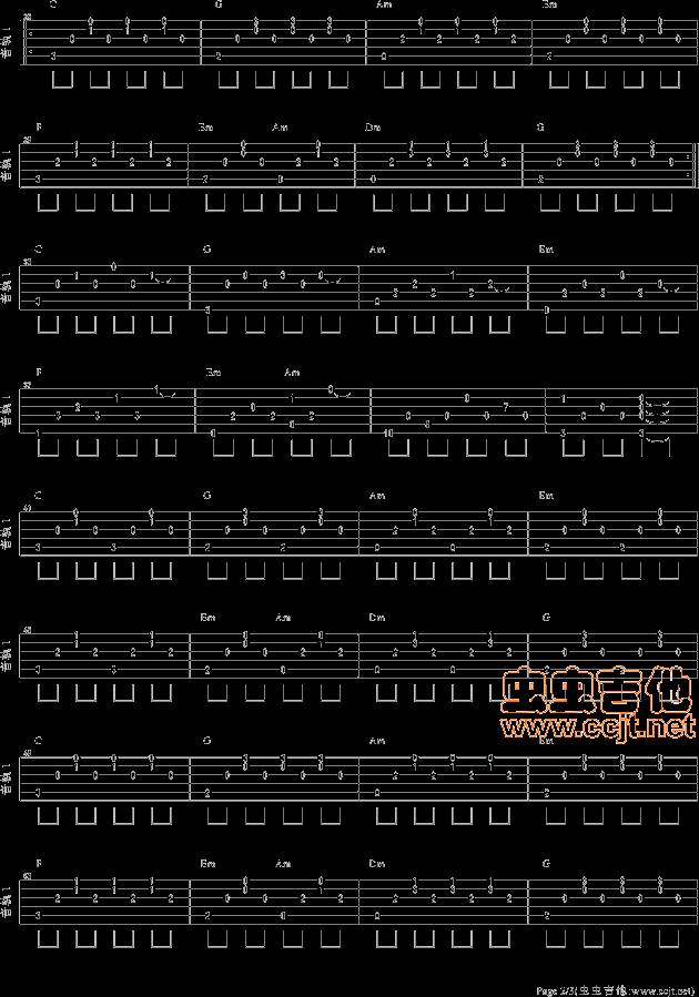 不知不觉吉他谱