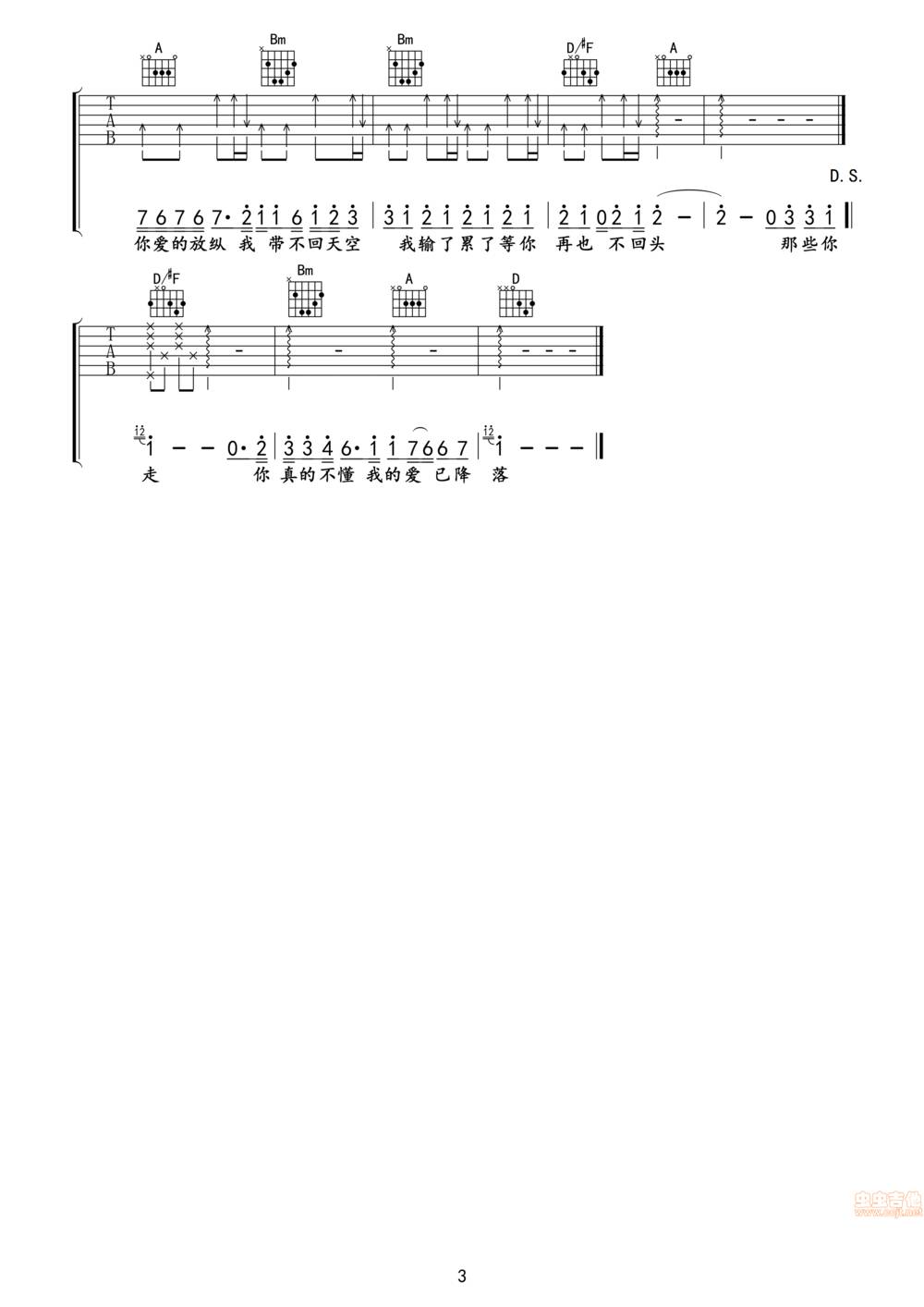 那些你很冒险的梦吉他谱 