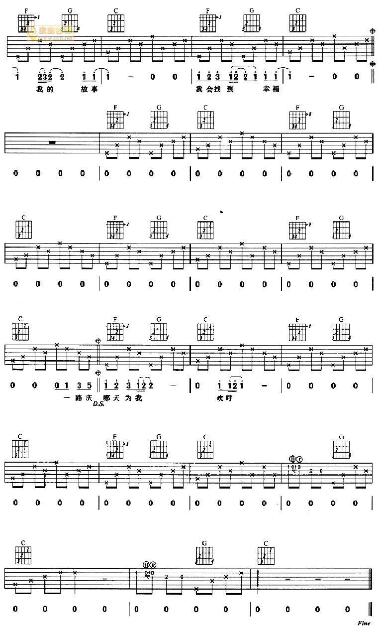 幸福的路吉他谱 