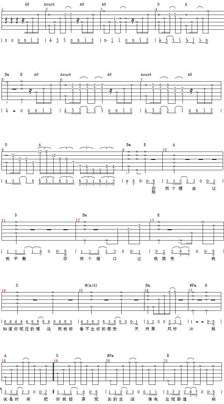 爱不爱我吉他谱