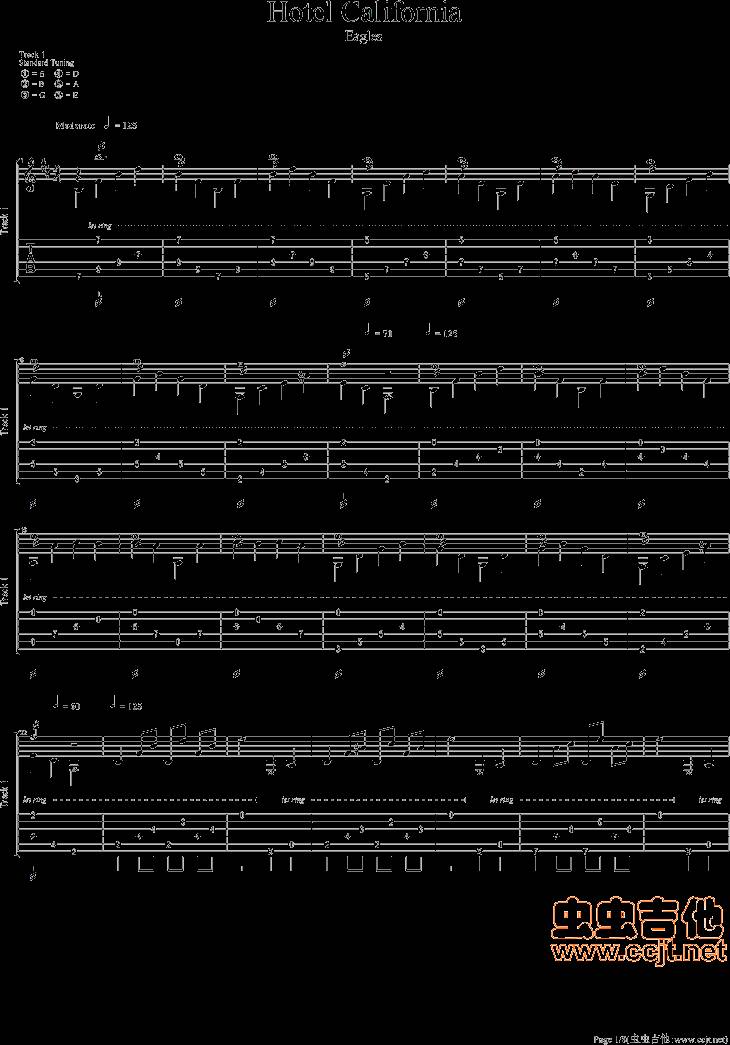 加州旅馆吉他谱