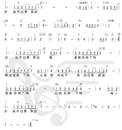 爱我你怕了吗吉他谱 
