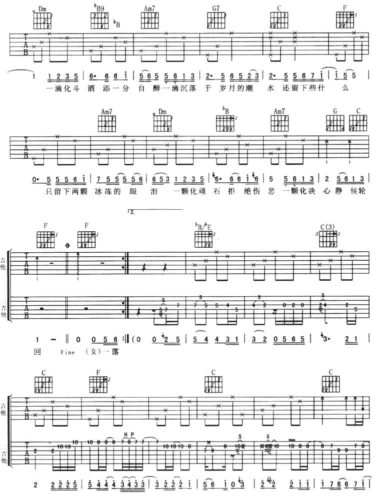 还剩下什么吉他谱