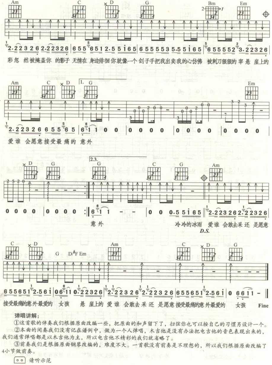 冰雨1吉他谱 