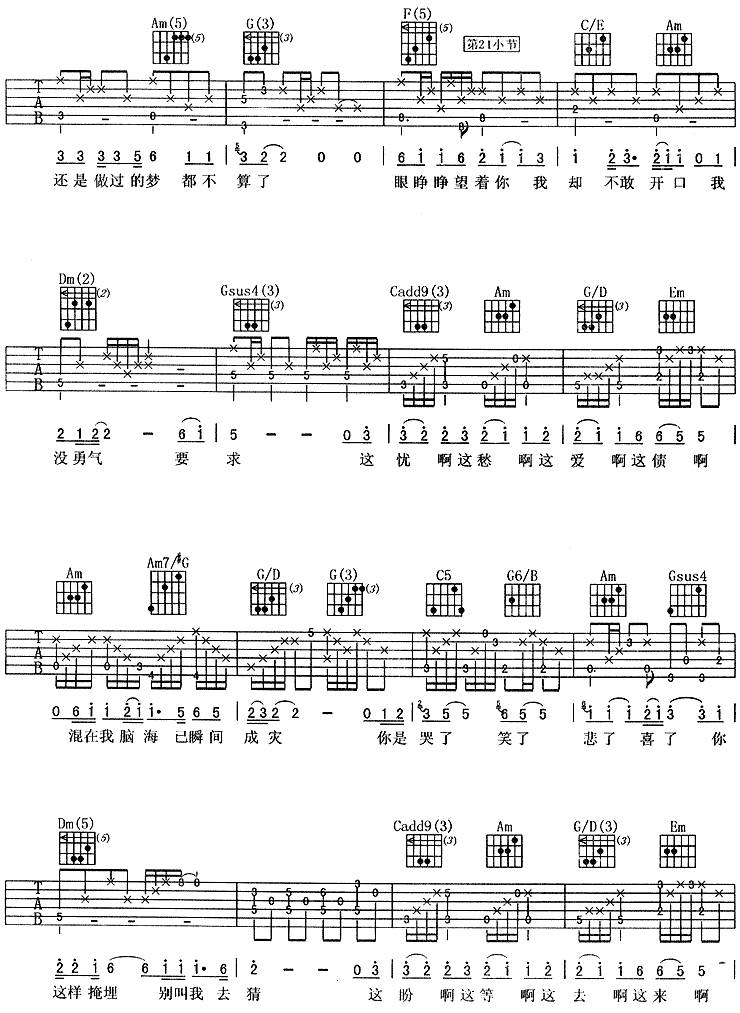 桔子红了吉他谱