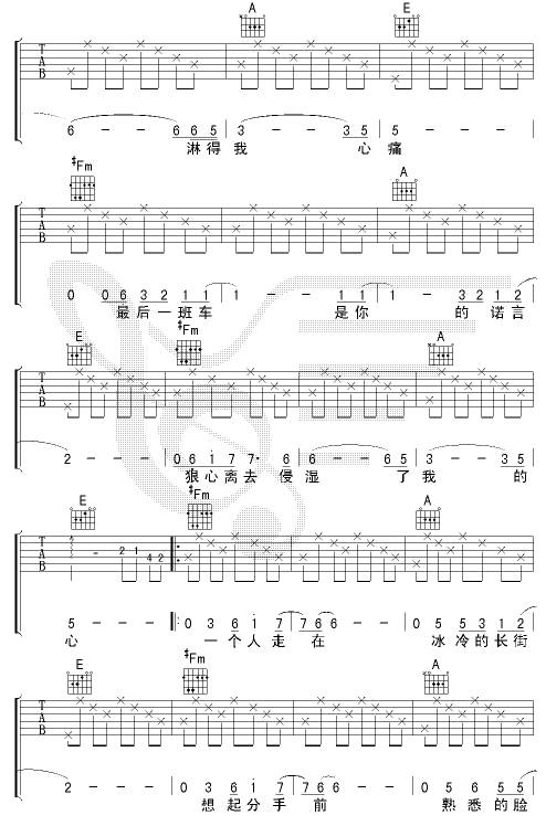 忘了你不如忘了自己吉他谱