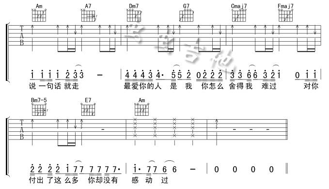 你怎么舍得我难过吉他谱 