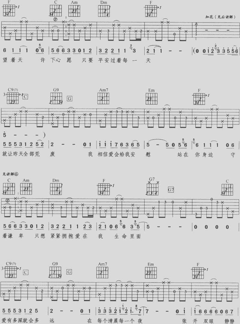 爱有多深就会多远吉他谱