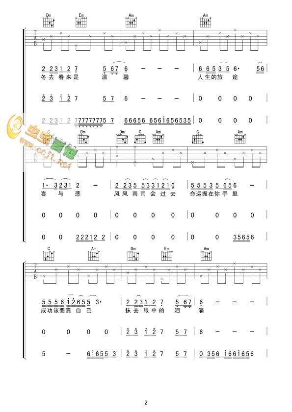 抹去泪水吉他谱