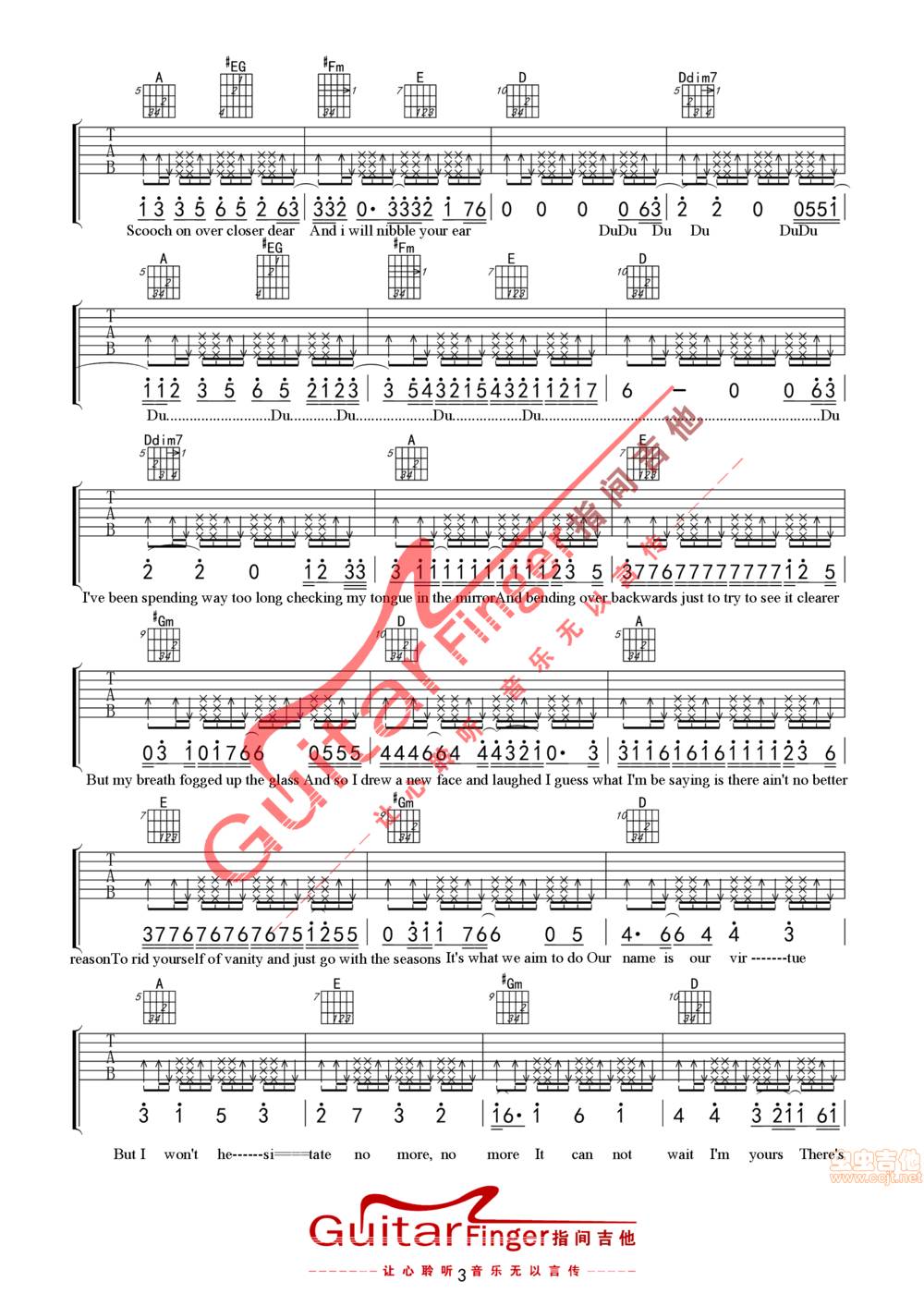 I'm yours  Jason Mraz吉他谱