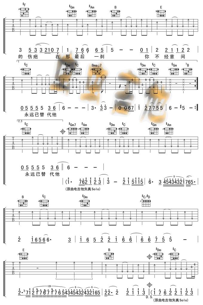 当我遇上你吉他谱