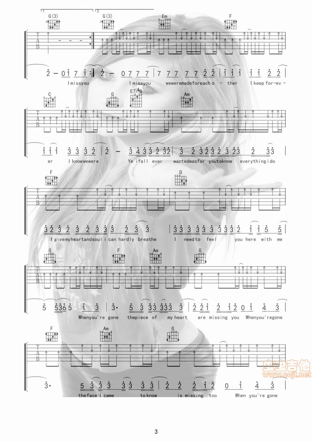 When You're Gone吉他谱