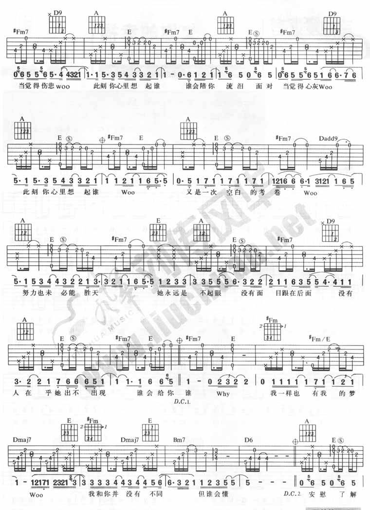 此刻你心里想起谁吉他谱