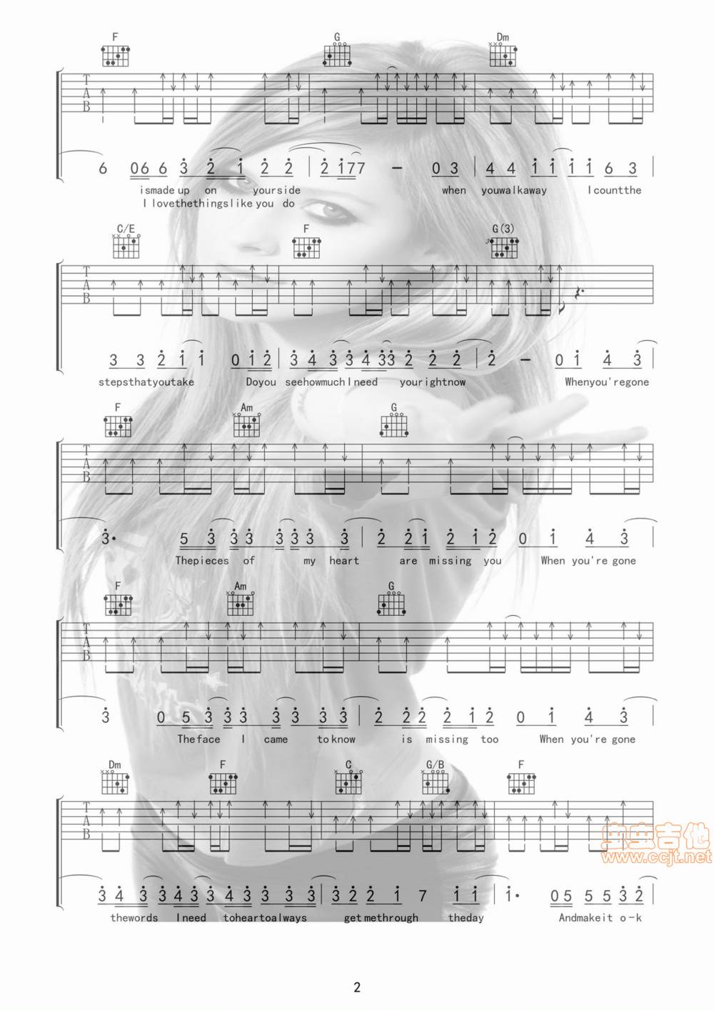 When You're Gone吉他谱