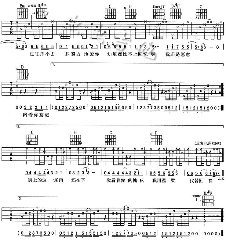 爱你比我重要吉他谱 