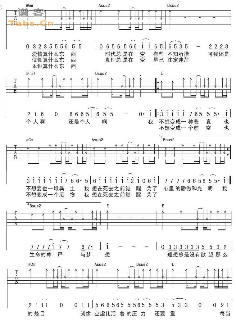 觉醒 很冲动	吉他谱