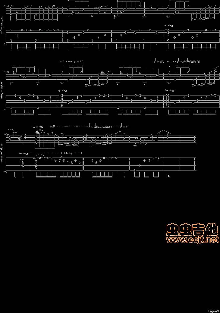 雨降窗边吉他谱 