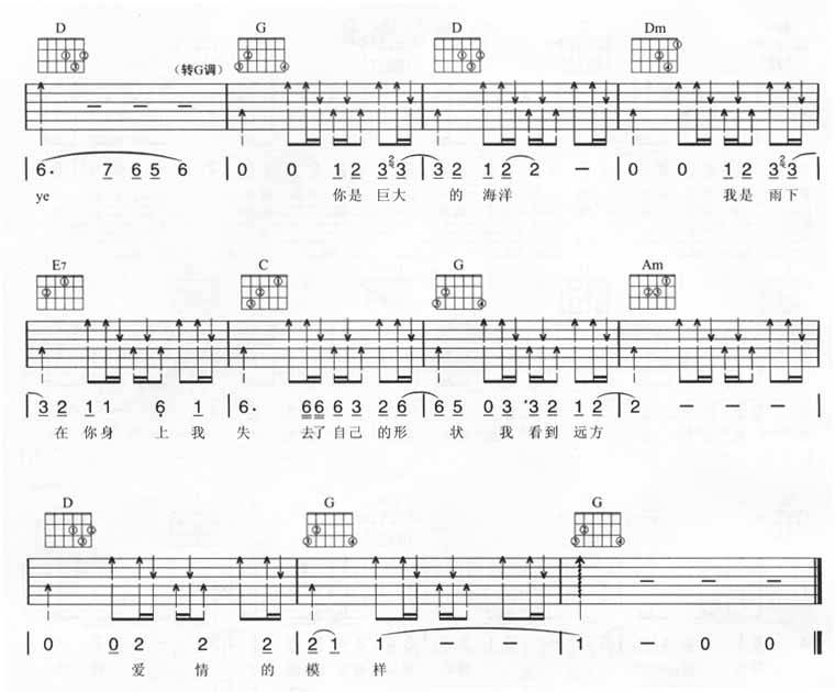 爱情的模样吉他谱 