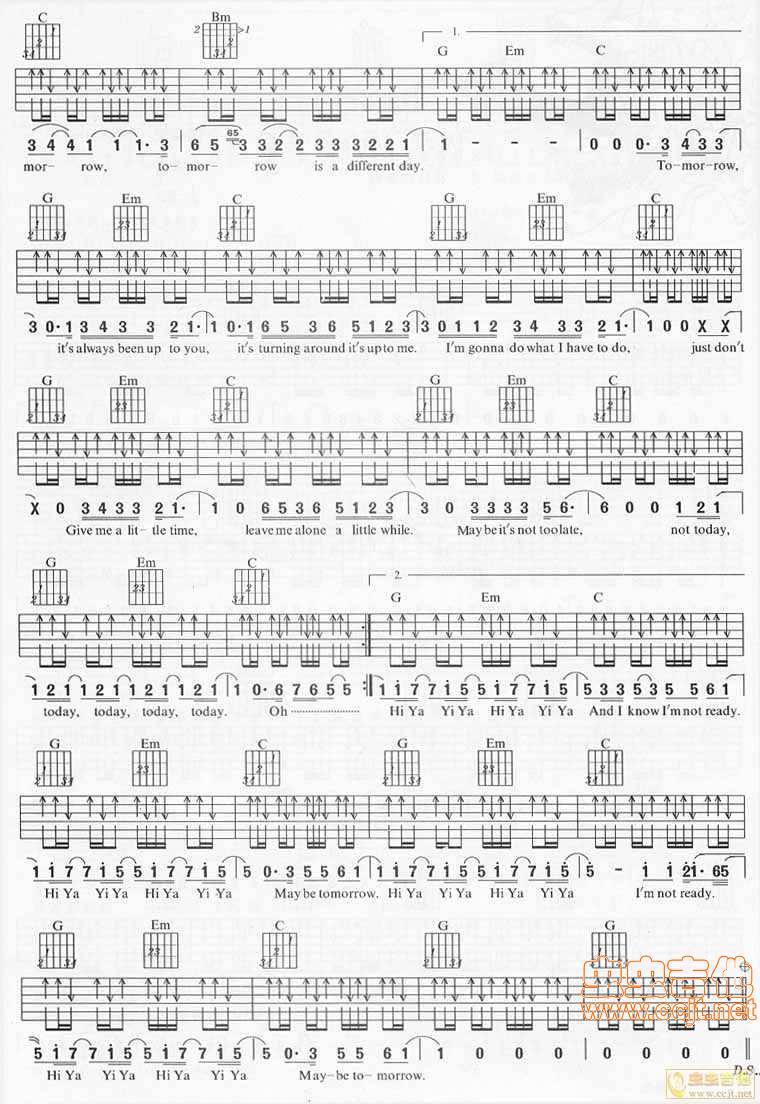 tomorrow吉他谱