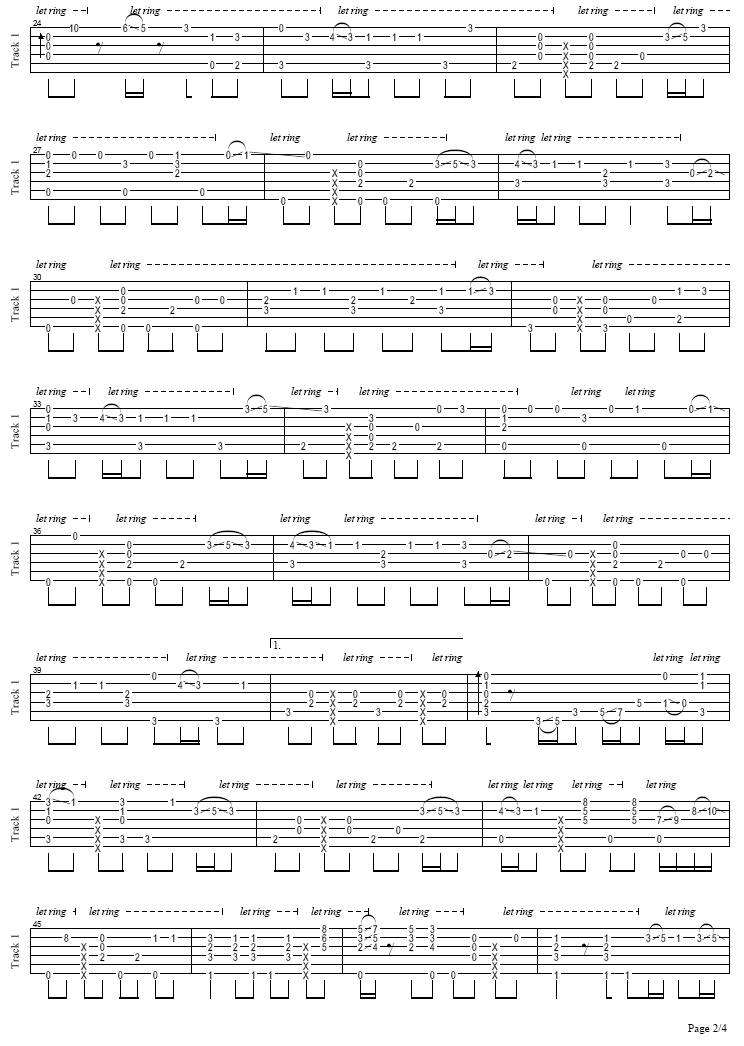 情非得已(独奏)吉他谱