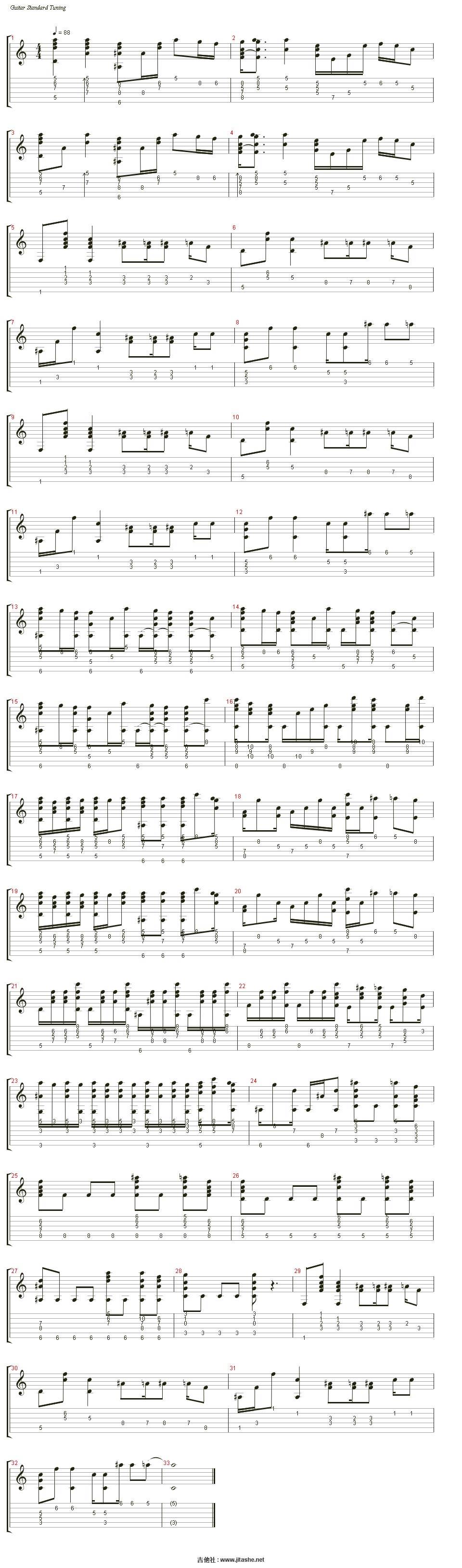 Complicated 指弹吉他谱 