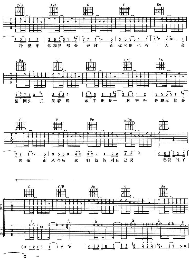 放手 (阿杜)吉他谱