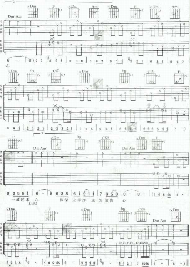 伤心太平洋吉他谱 