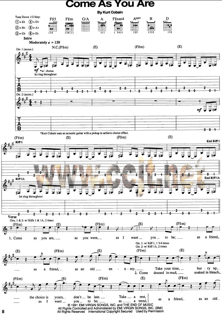 Come As You Are吉他谱