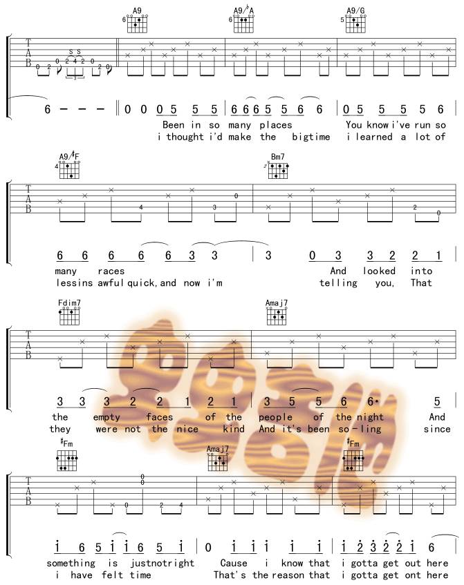 New York's Not My Home吉他谱