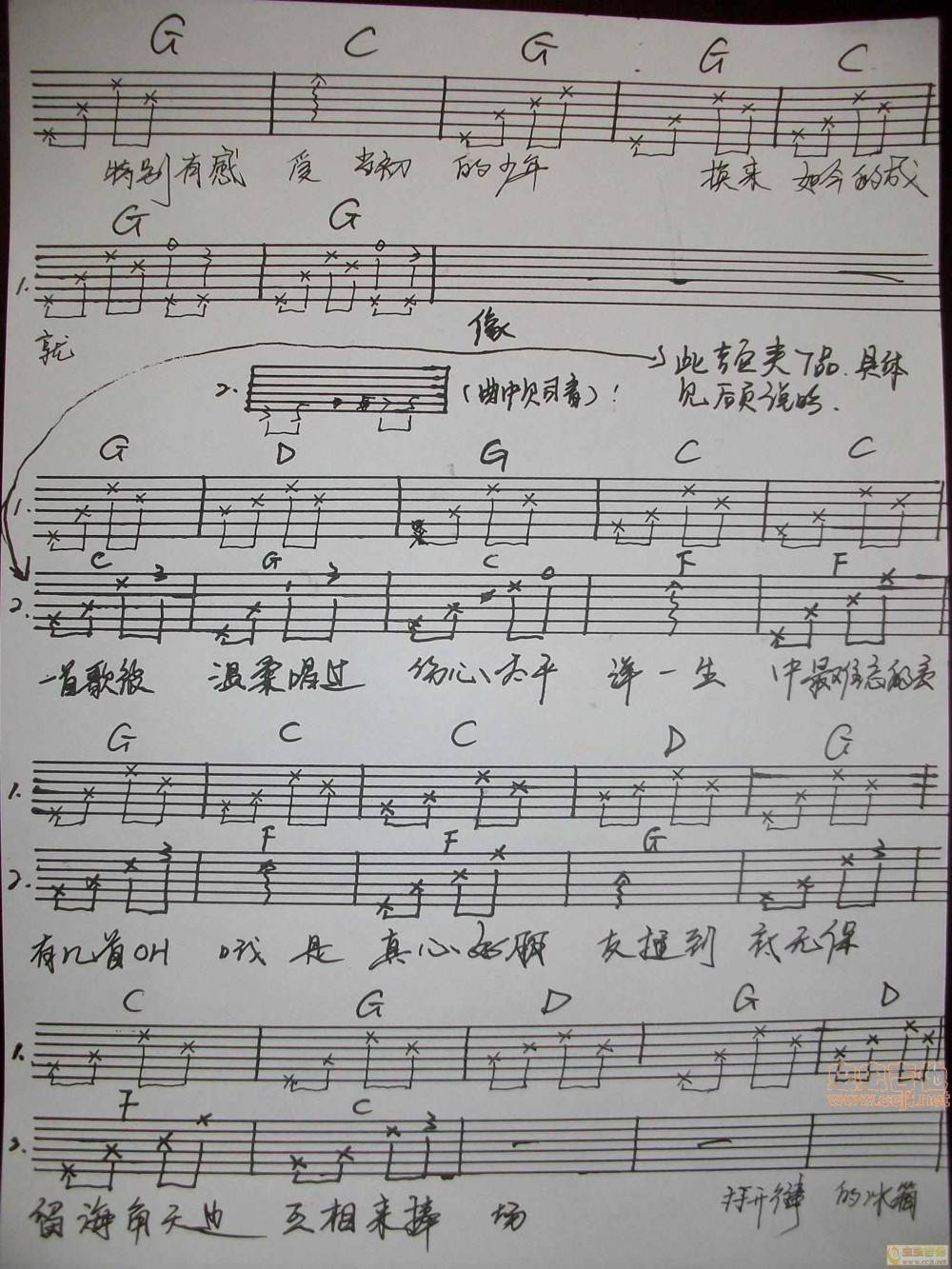 怀念的故事吉他谱