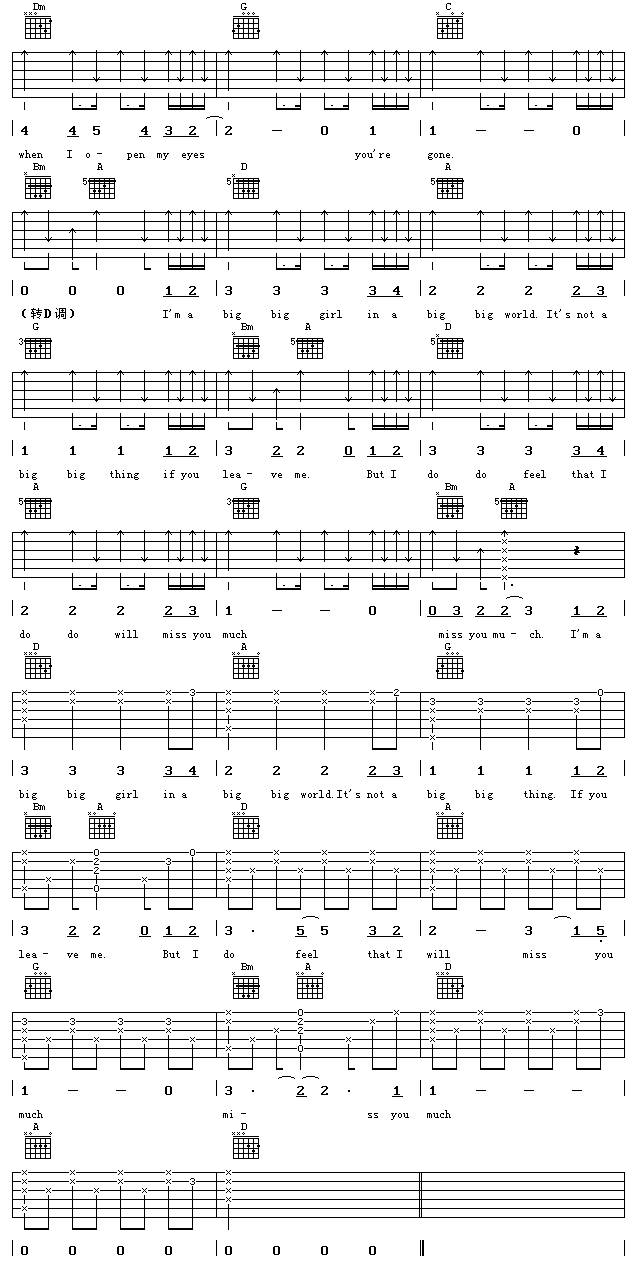 Big word吉他谱 