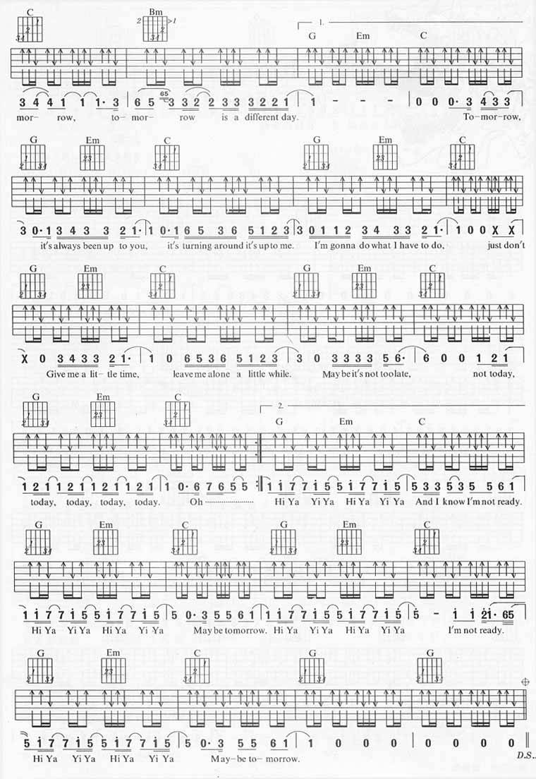 Tomorrow吉他谱