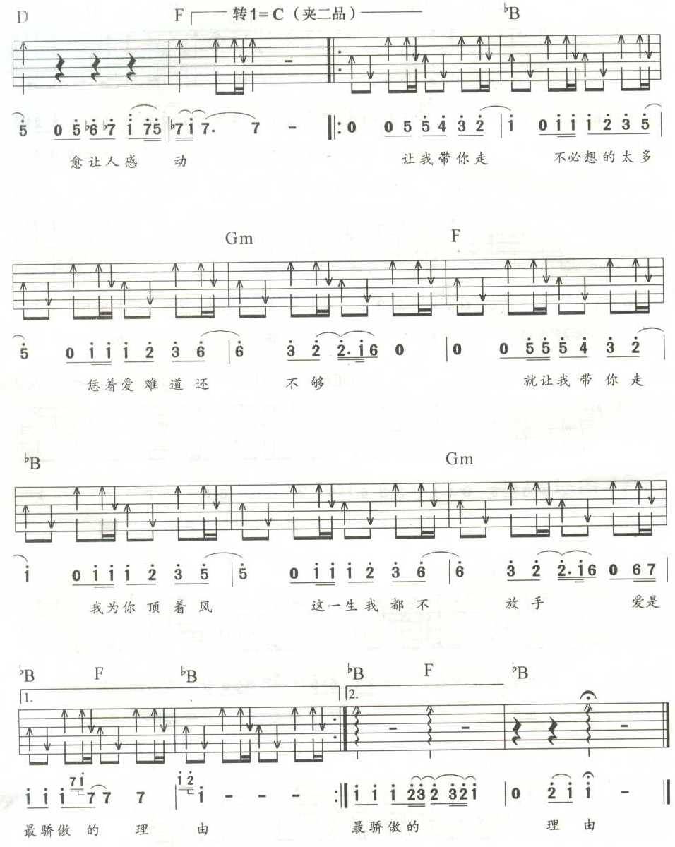 最骄傲的理由吉他谱 