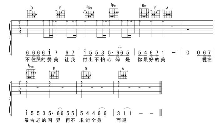 莫斯科没有眼泪吉他谱 