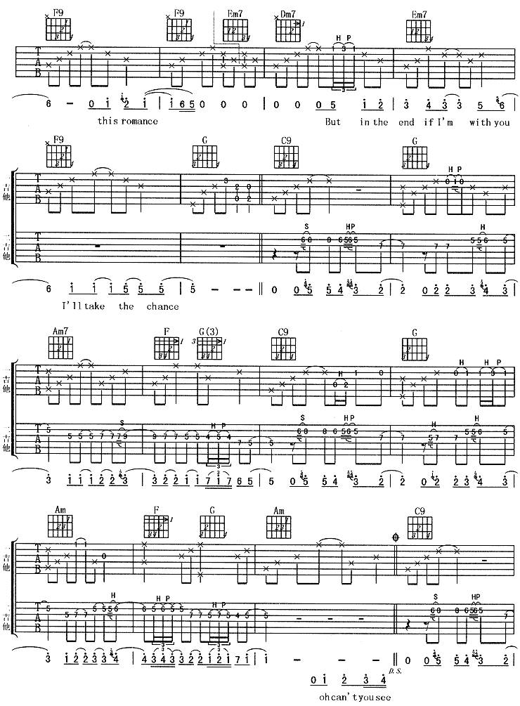 Right Here Waiting-阿杜吉他谱