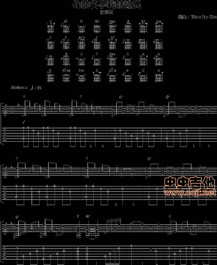 你的名字我的姓氏吉他谱