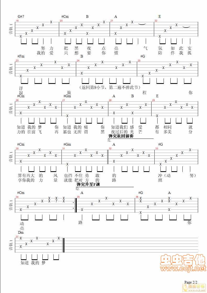 我们都一样吉他谱 