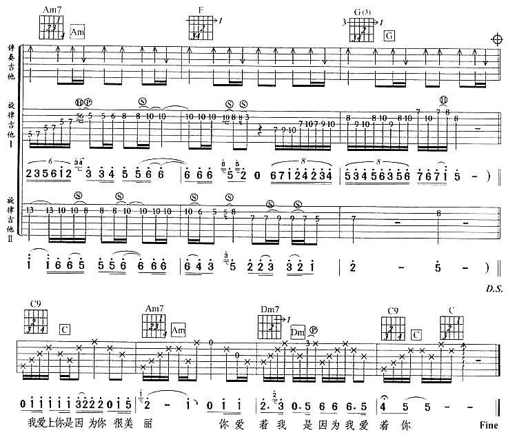 相爱的地方吉他谱 