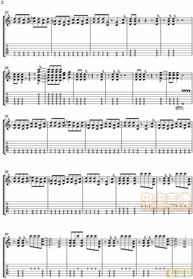 Nickelback-Flat On The Floor吉他谱