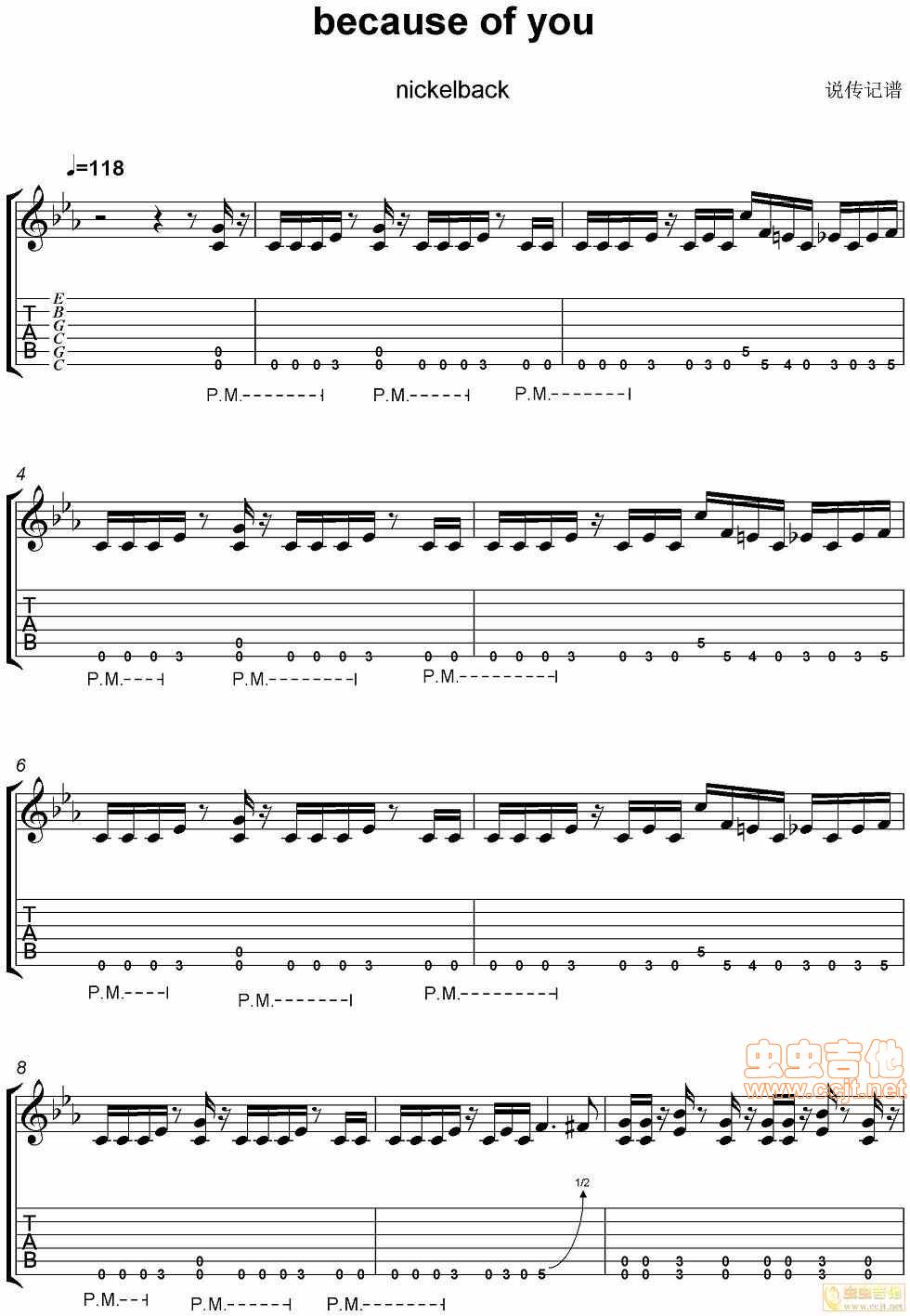 because of you吉他谱